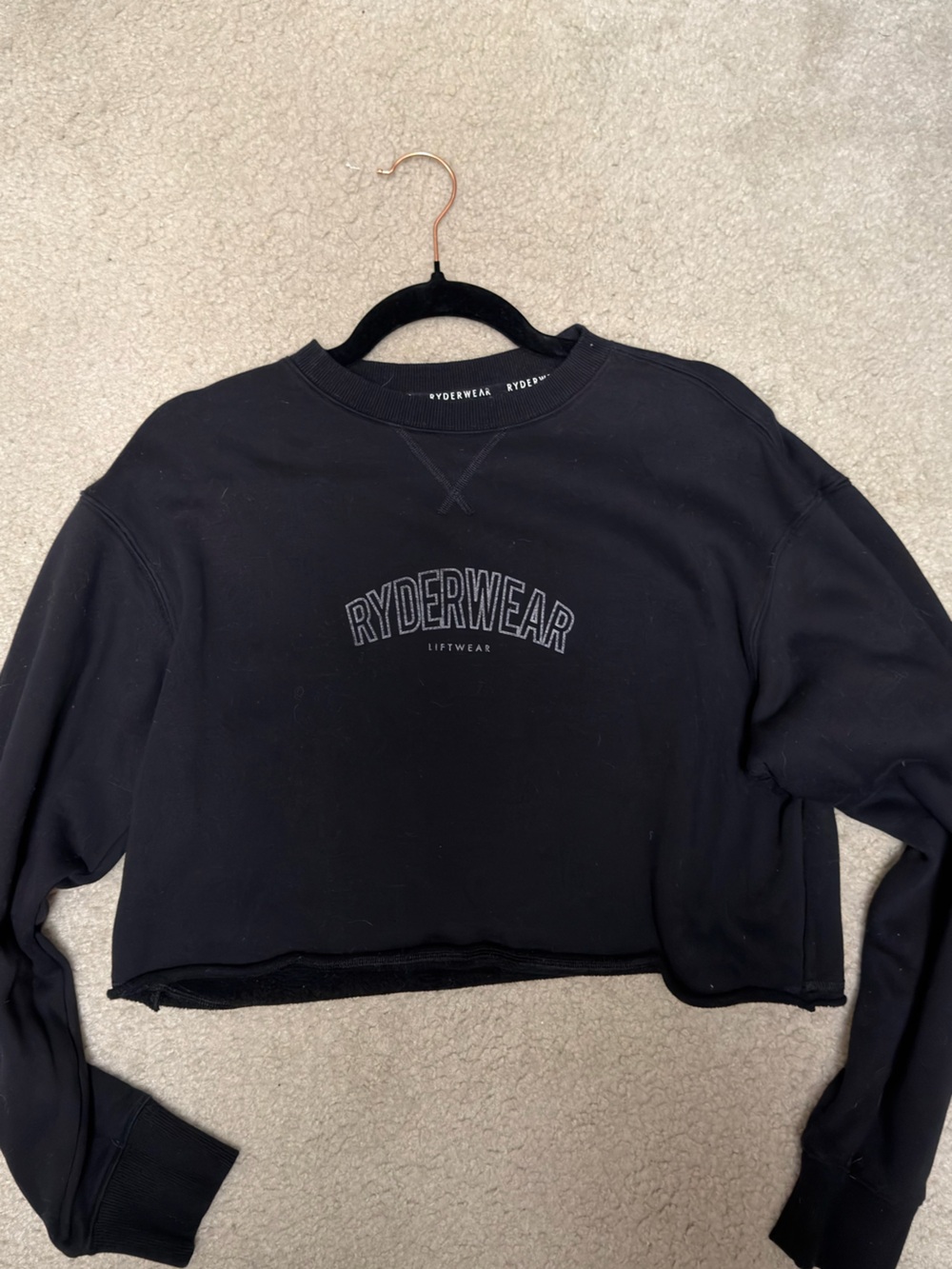 Ryderwear Black Pullover Crewneck Sweatshirt with Tonal Logo